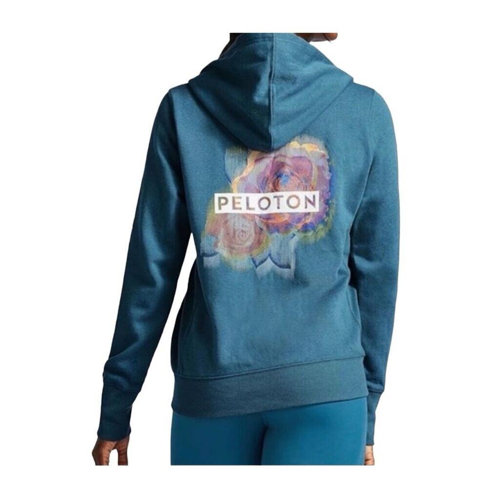 Peloton Activewear Digi‎ Bloom Lightweight Full Zip Up Hoodie Sweatshirt Medium